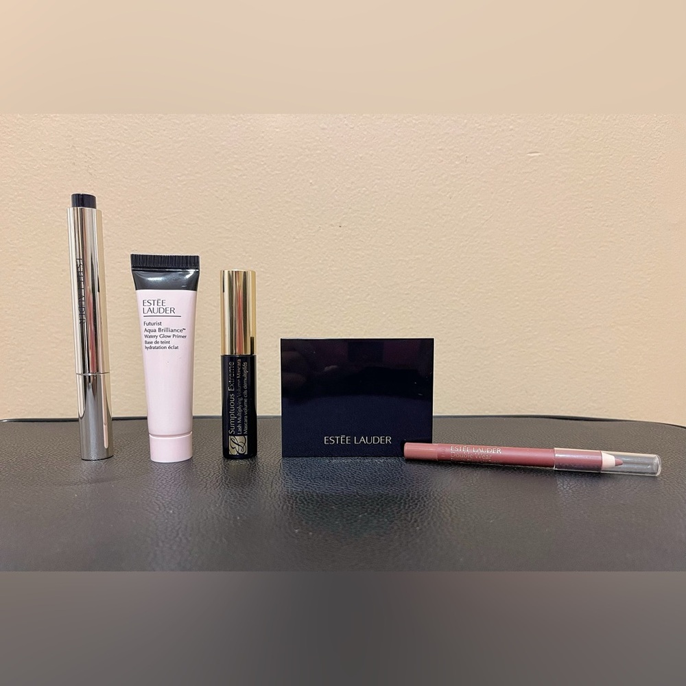 Estée Lauder 5pcs Makeup Sample Set Lip gloss Primer Mascara Bronzer Lip Pencil